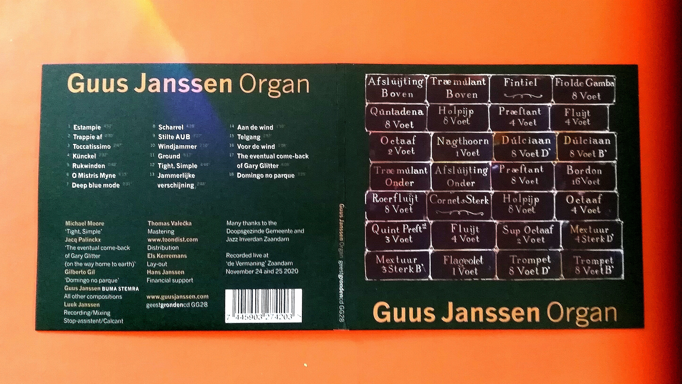 Nieuwe orgelCD van Guus Janssen met (ook) muziek van Jacq P.
